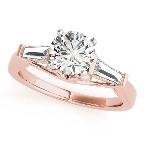 3-Stone Baguette & Round Engagement Ring