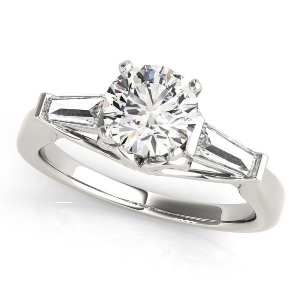 3-Stone Baguette & Round Engagement Ring