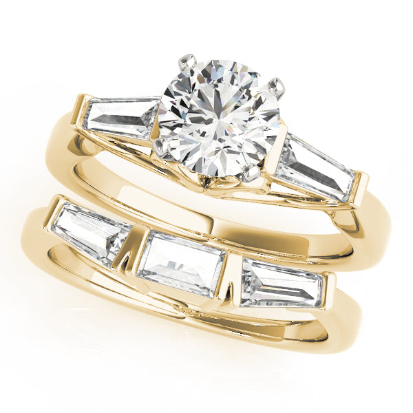 3-Stone Baguette & Round Engagement Ring
