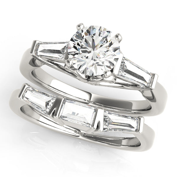 3-Stone Baguette & Round Engagement Ring