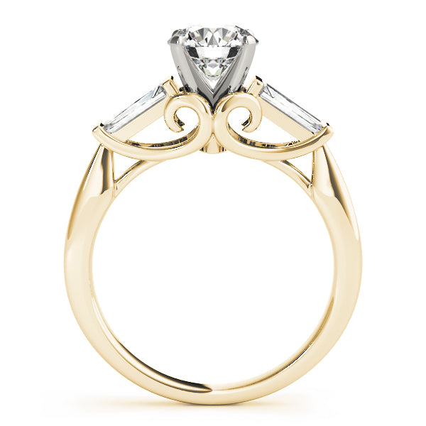 3-Stone Baguette & Round Engagement Ring