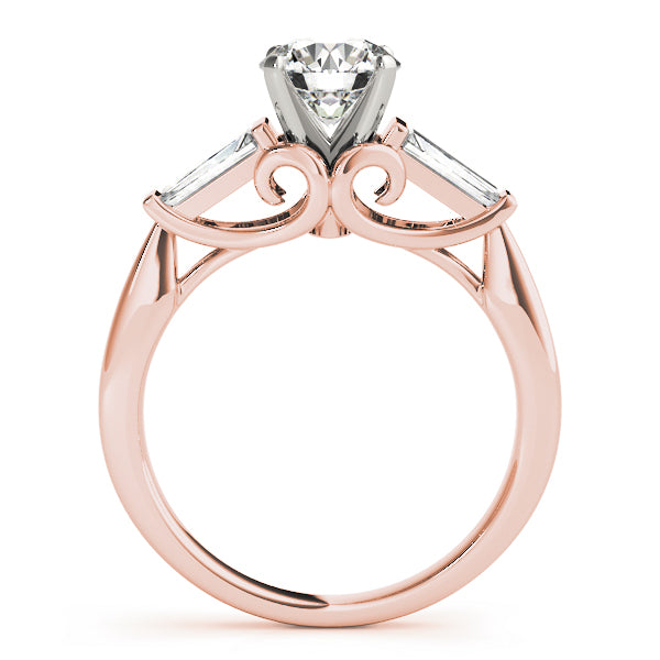 3-Stone Baguette & Round Engagement Ring