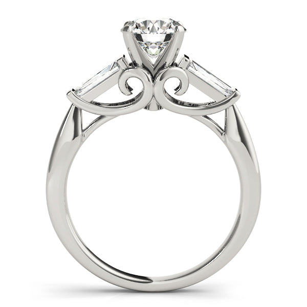 3-Stone Baguette & Round Engagement Ring