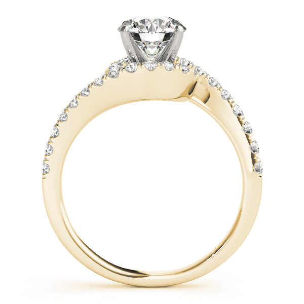 Bypass Prong Set Halo Engagement Ring