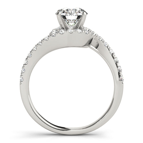 Bypass Prong Set Halo Engagement Ring