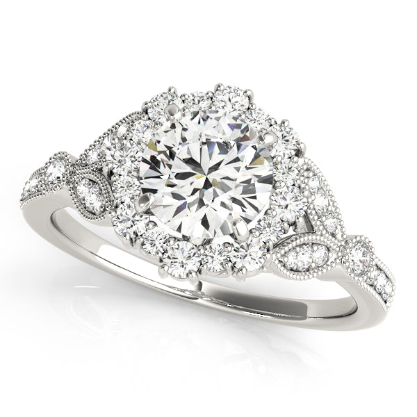 Round Halo Vintage-Inspired Engagement Ring
