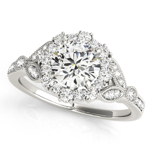 Round Halo Vintage-Inspired Engagement Ring