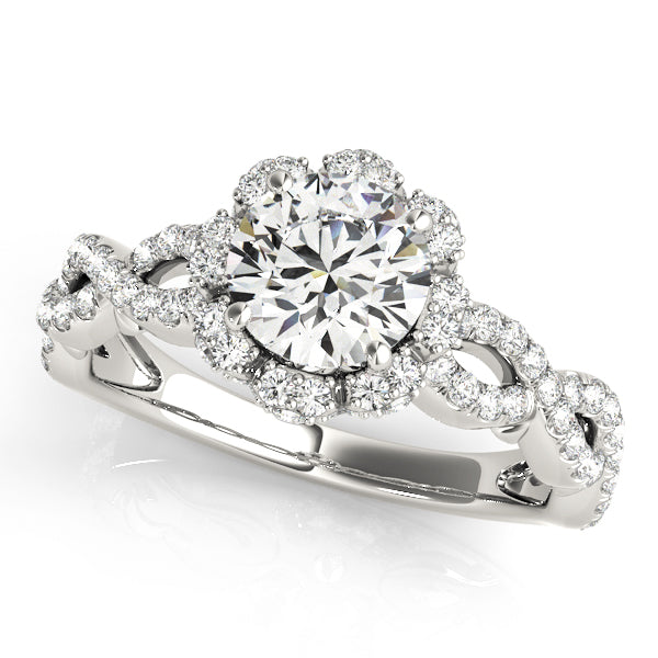 Twisted Shank Halo Engagement Ring