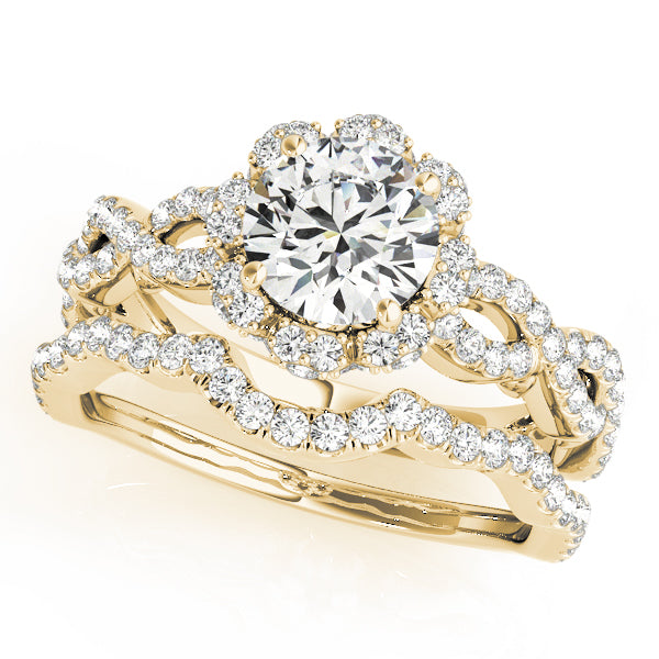 Twisted Shank Halo Engagement Ring