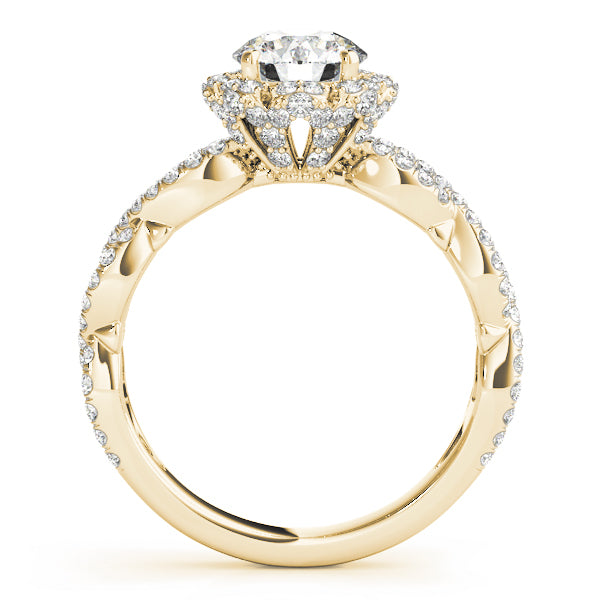 Twisted Shank Halo Engagement Ring