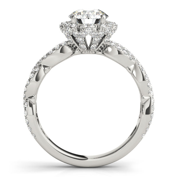Twisted Shank Halo Engagement Ring