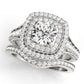 Vintage Inspired Double Halo Engagement Ring