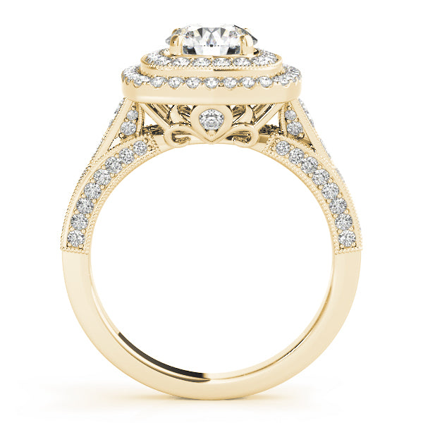 Vintage Inspired Double Halo Engagement Ring