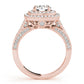 Antique Double Halo Milgrain Engagement Rings