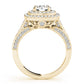 Antique Double Halo Milgrain Engagement Rings