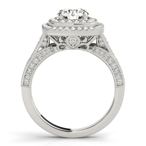 Vintage Inspired Double Halo Engagement Ring