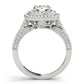 Antique Double Halo Milgrain Engagement Rings