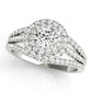 Vintage Multirow Double Halo Engagement Ring