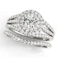 Vintage Multirow Double Halo Engagement Ring
