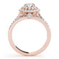Vintage Multirow Double Halo Engagement Ring