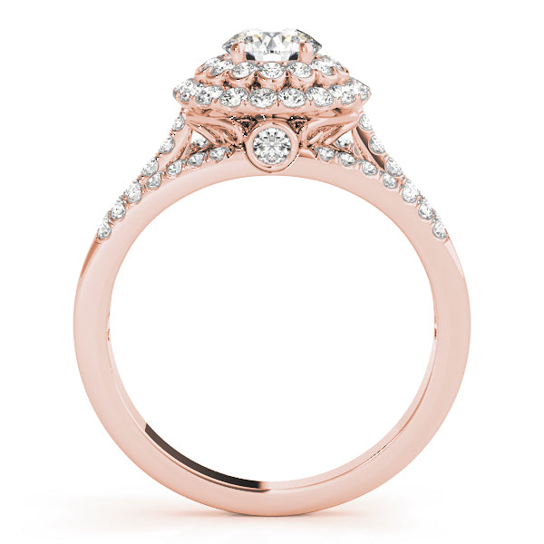 Vintage Multirow Double Halo Engagement Ring