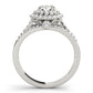 Vintage Multirow Double Halo Engagement Ring