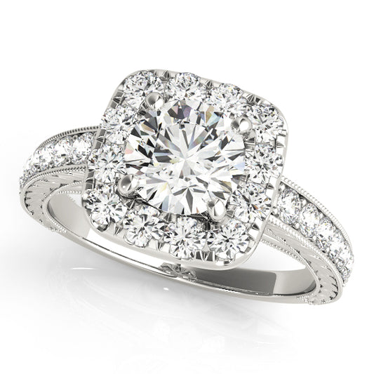 Vintage-Inspired Halo Engagement Ring