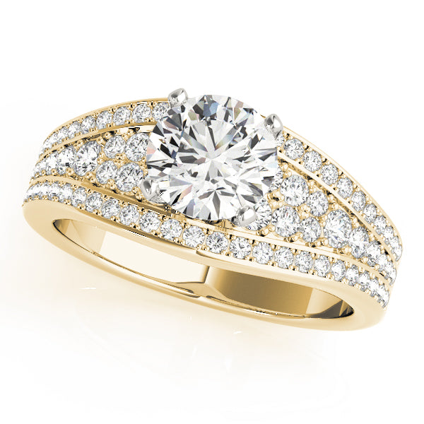 Multirow Pavé Engagement Ring