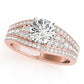 Multirow Pavé Engagement Ring