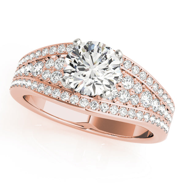 Multirow Pavé Engagement Ring