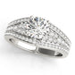 Multirow Pavé Engagement Ring