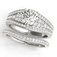 Multirow Pavé Engagement Ring
