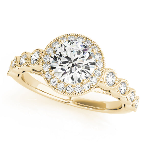 Vintage Infinity Milgrain Halo Engagement Rings