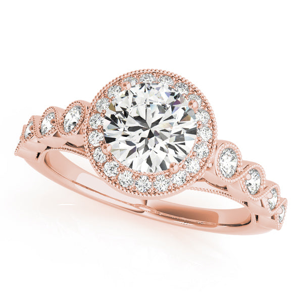 Vintage Infinity Milgrain Halo Engagement Rings