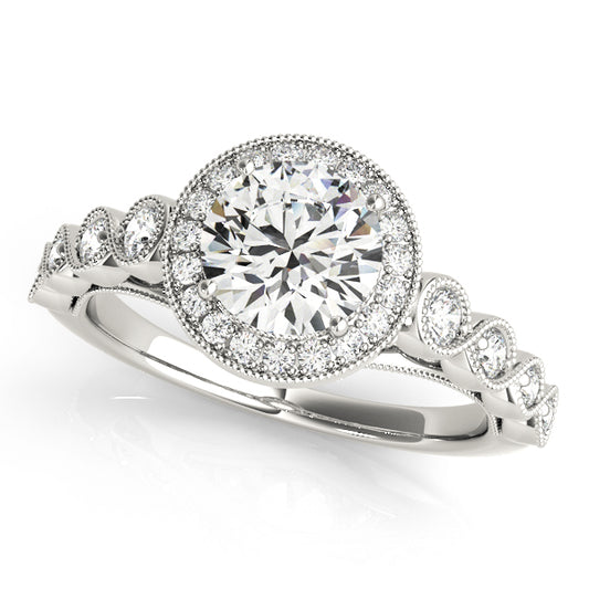 Vintage Infinity Milgrain Halo Engagement Rings