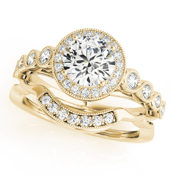 Vintage Infinity Milgrain Halo Engagement Rings