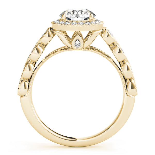 Vintage Infinity Milgrain Halo Engagement Rings