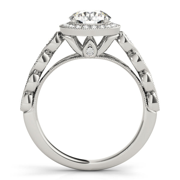 Vintage Infinity Milgrain Halo Engagement Rings