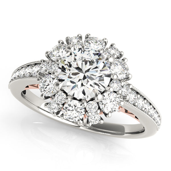 Antique Style Halo Engagement Ring