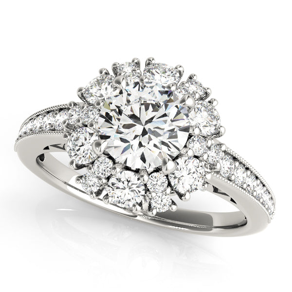 Antique Style Halo Engagement Ring