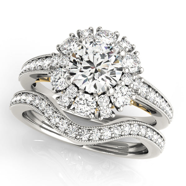 Antique Style Halo Engagement Ring