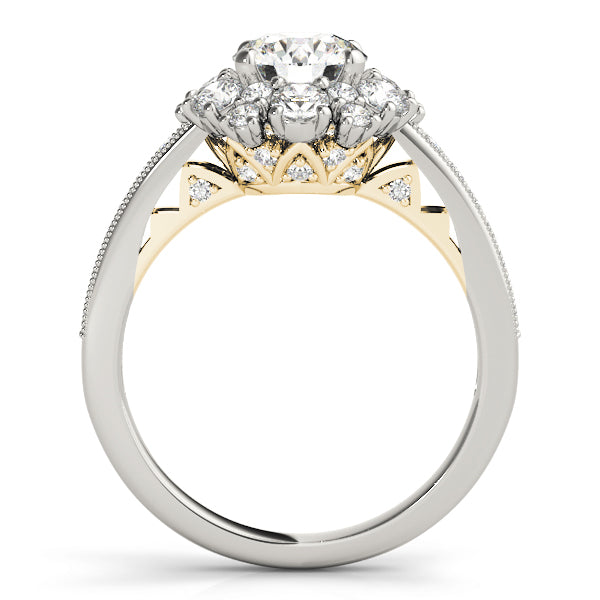 Antique Style Halo Engagement Ring