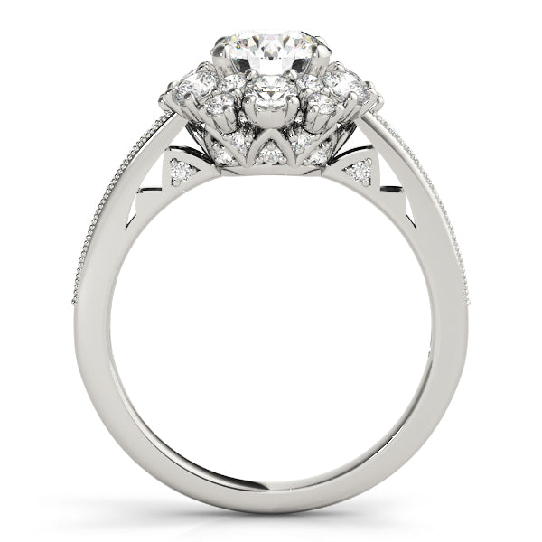 Antique Style Halo Engagement Ring