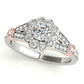 Flower Halo Split Shank Engagement Ring