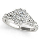 Flower Halo Split Shank Engagement Ring
