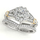 Flower Halo Split Shank Engagement Ring