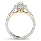 Flower Halo Split Shank Engagement Ring