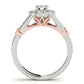 Flower Halo Split Shank Engagement Ring