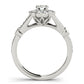 Flower Halo Split Shank Engagement Ring