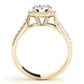 Multirow Pavé Halo Engagement Ring